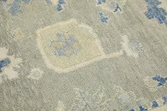 Turkish Oushak Rug Green & Blue Handwoven Wool Rug 3'10" x 5'10"