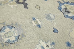 Turkish Oushak Rug Green & Blue Handwoven Wool Rug 3'10" x 6'1"