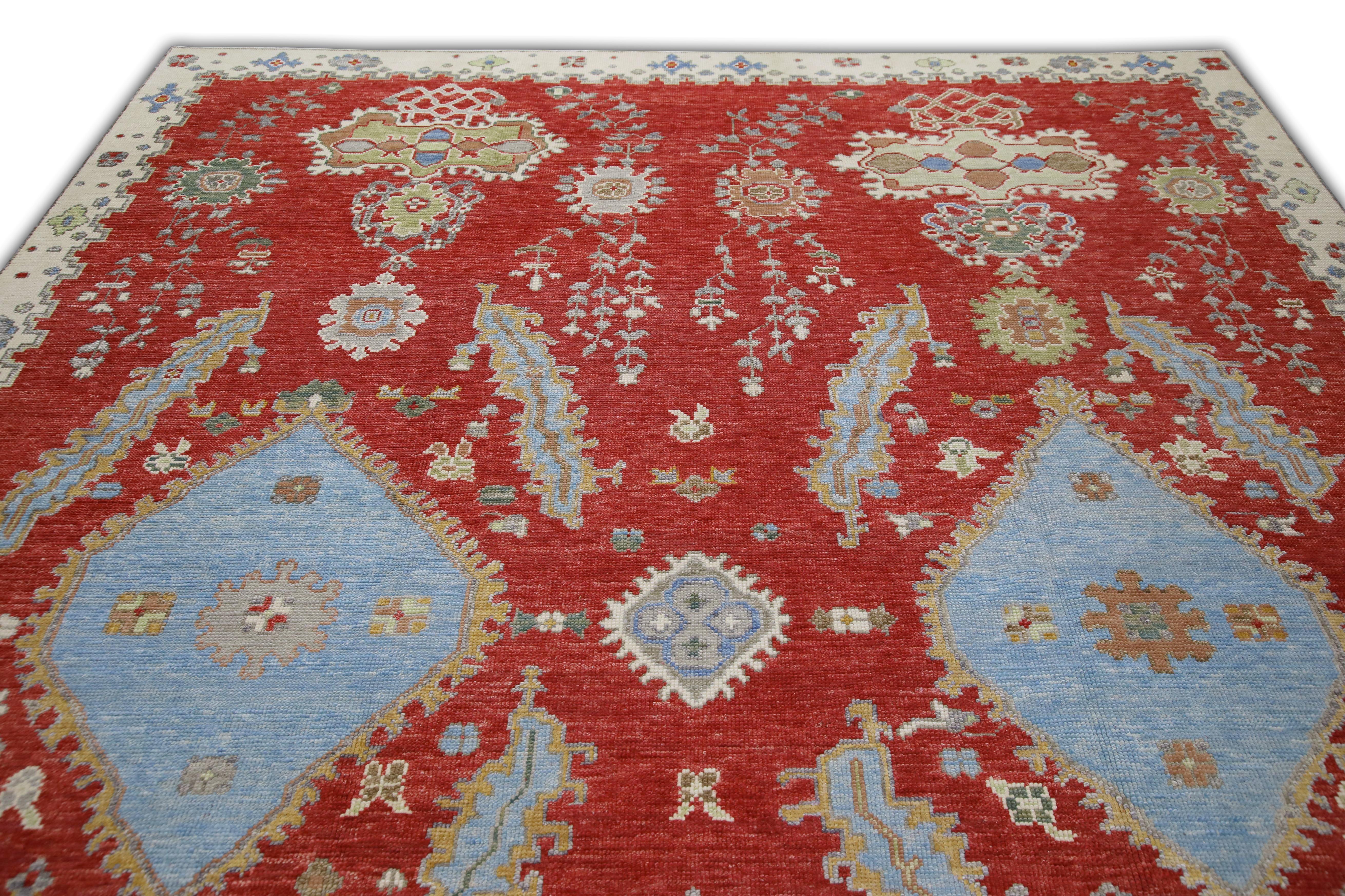 Turkish Oushak Rug Handwoven Wool Rug 8'11