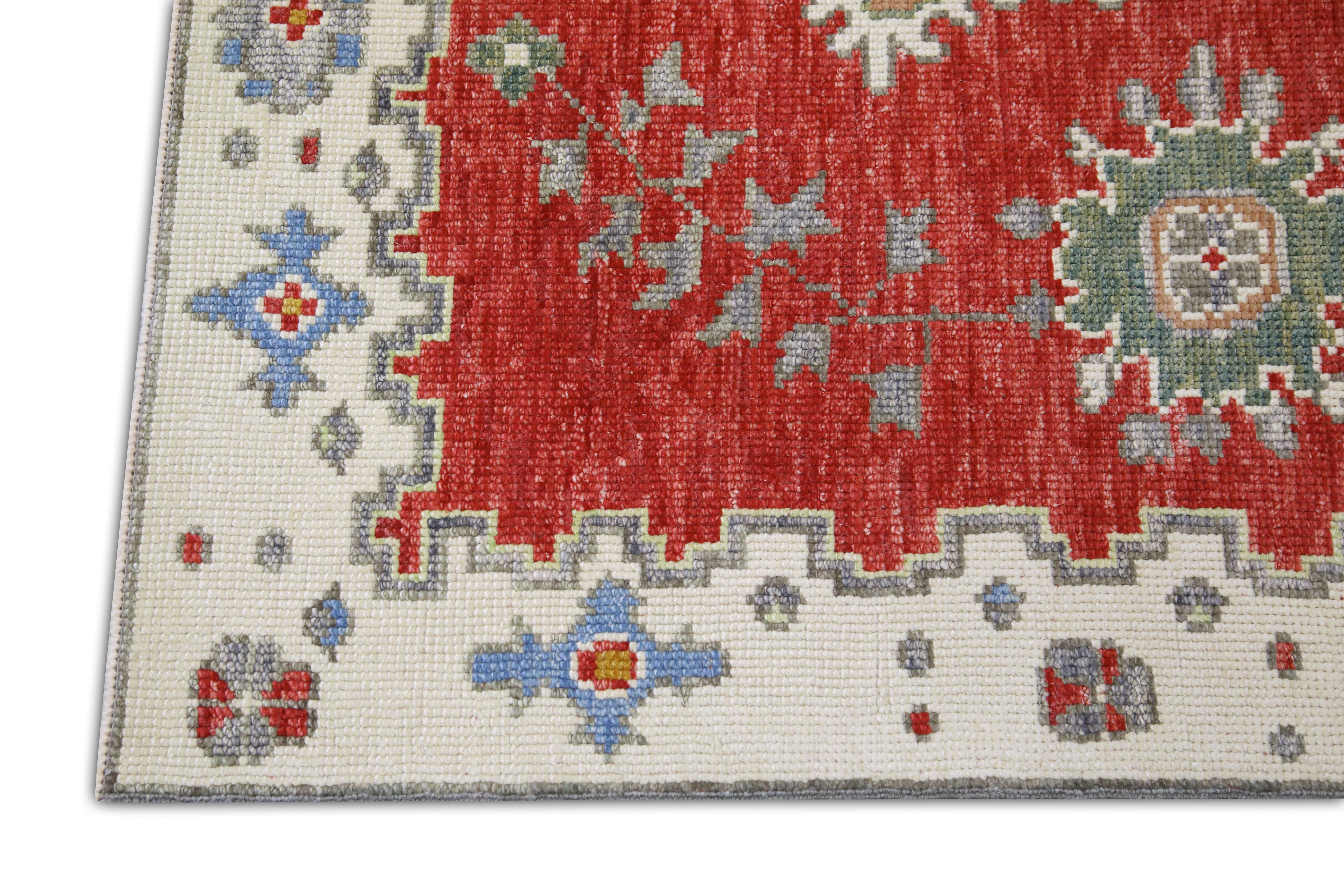 Contemporary Turkish Oushak Rug Handwoven Wool Rug 8'11
