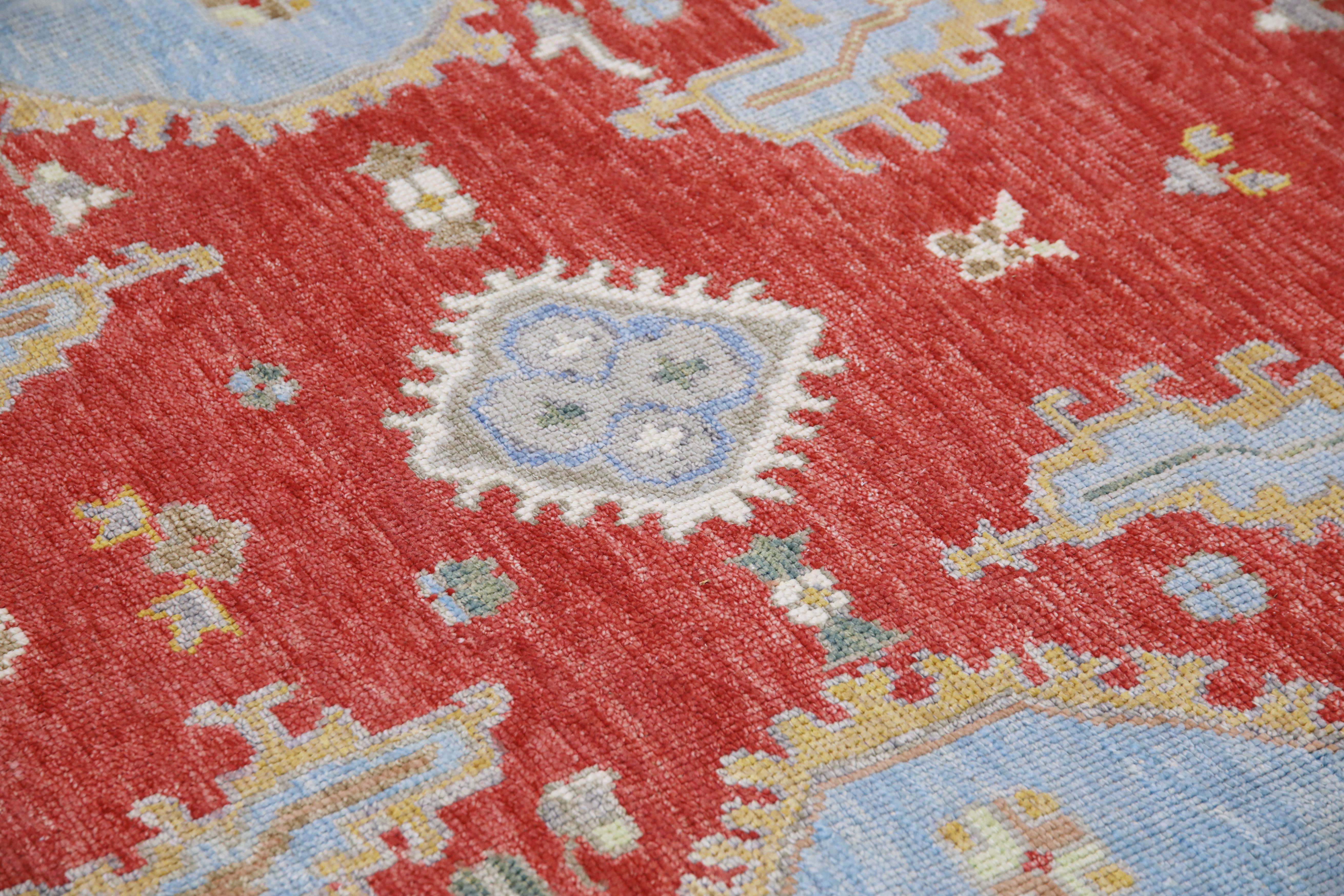 Turkish Oushak Rug Handwoven Wool Rug 8'11