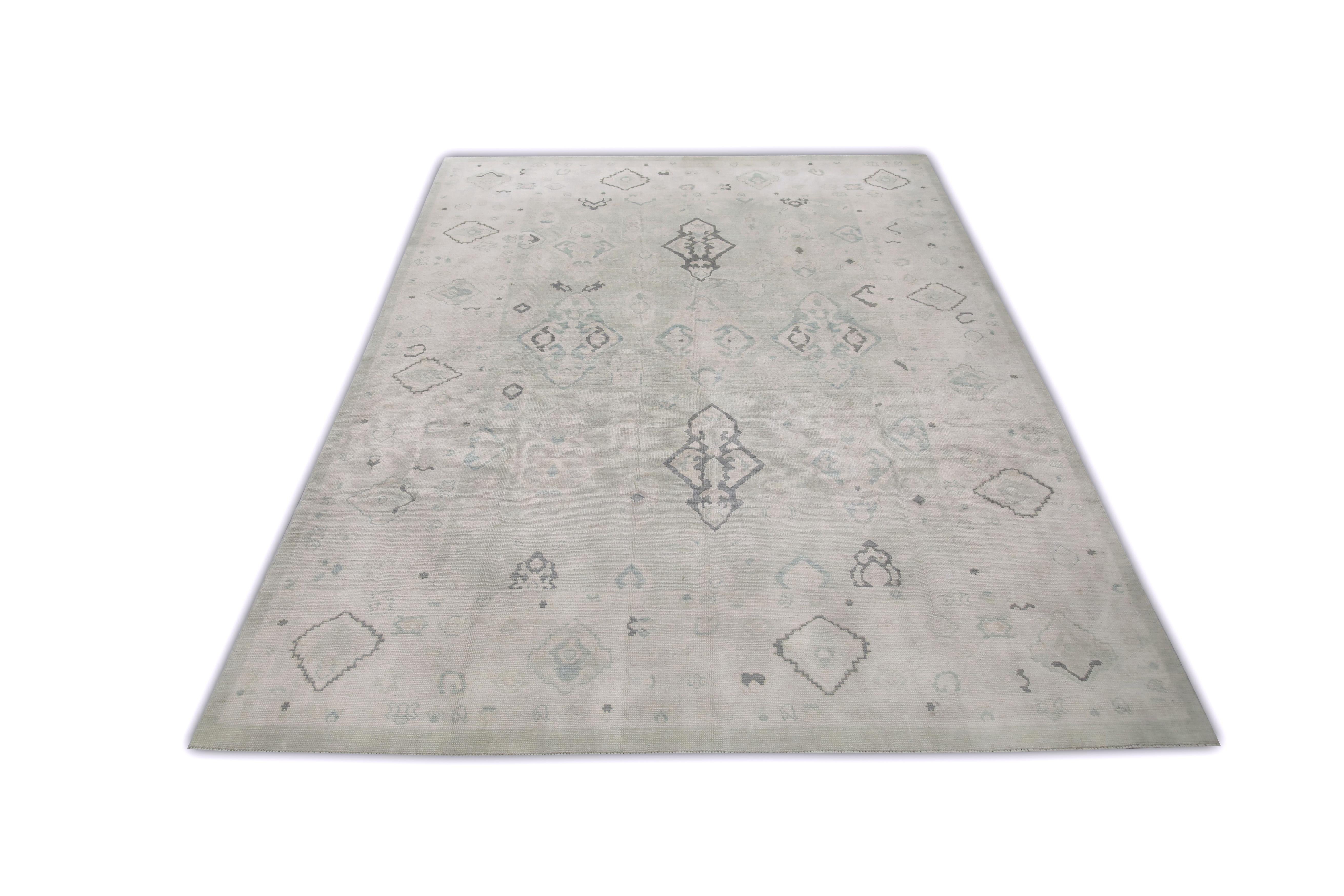  Turkish Oushak Rug Handwoven Wool Rug 9'8