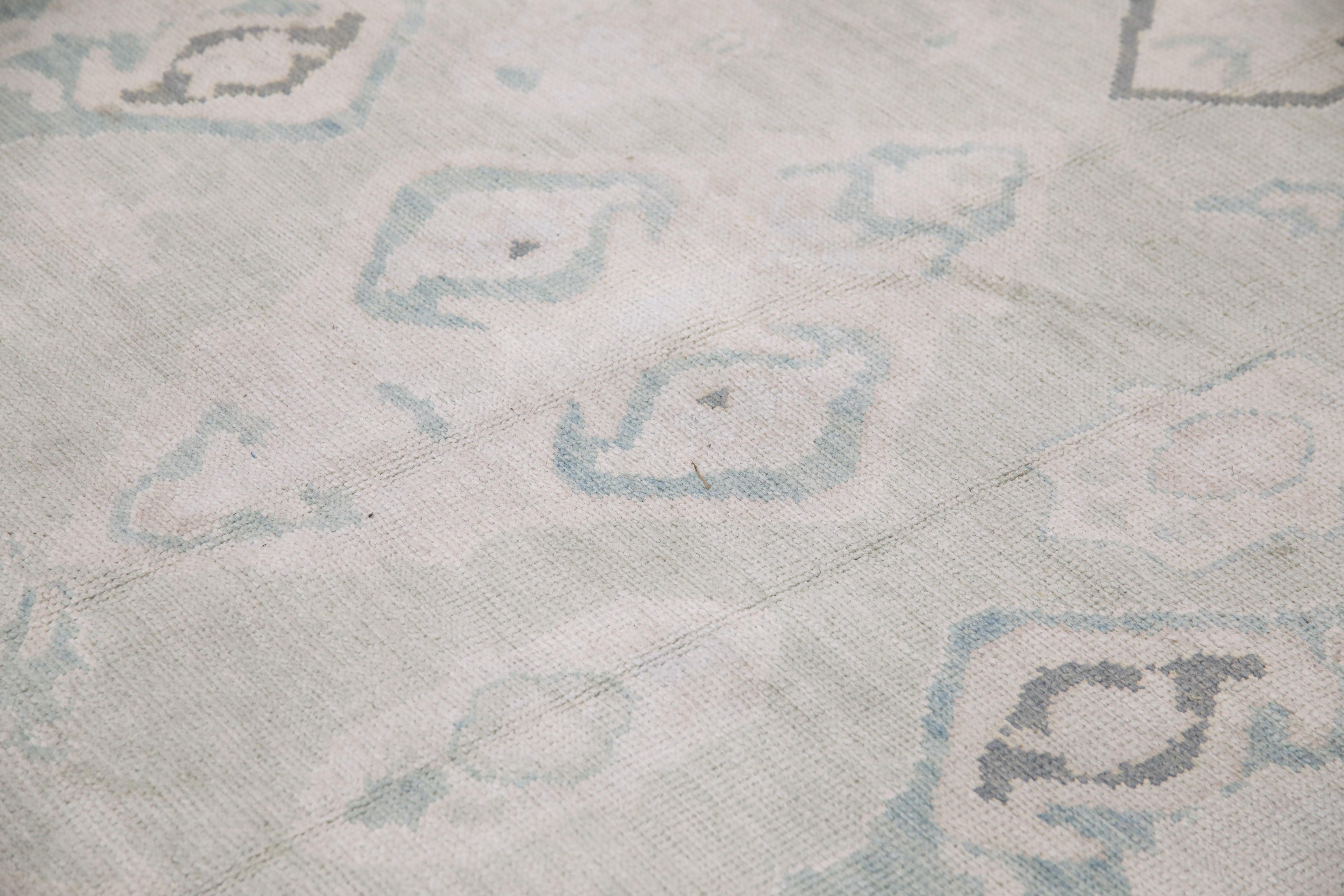 Turkish Oushak Rug Handwoven Wool Rug 9'8