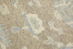 Turkish Oushak Rug in Soft Blue & Taupe Hand Knotted Wool Rug 3'8" × 5'4"