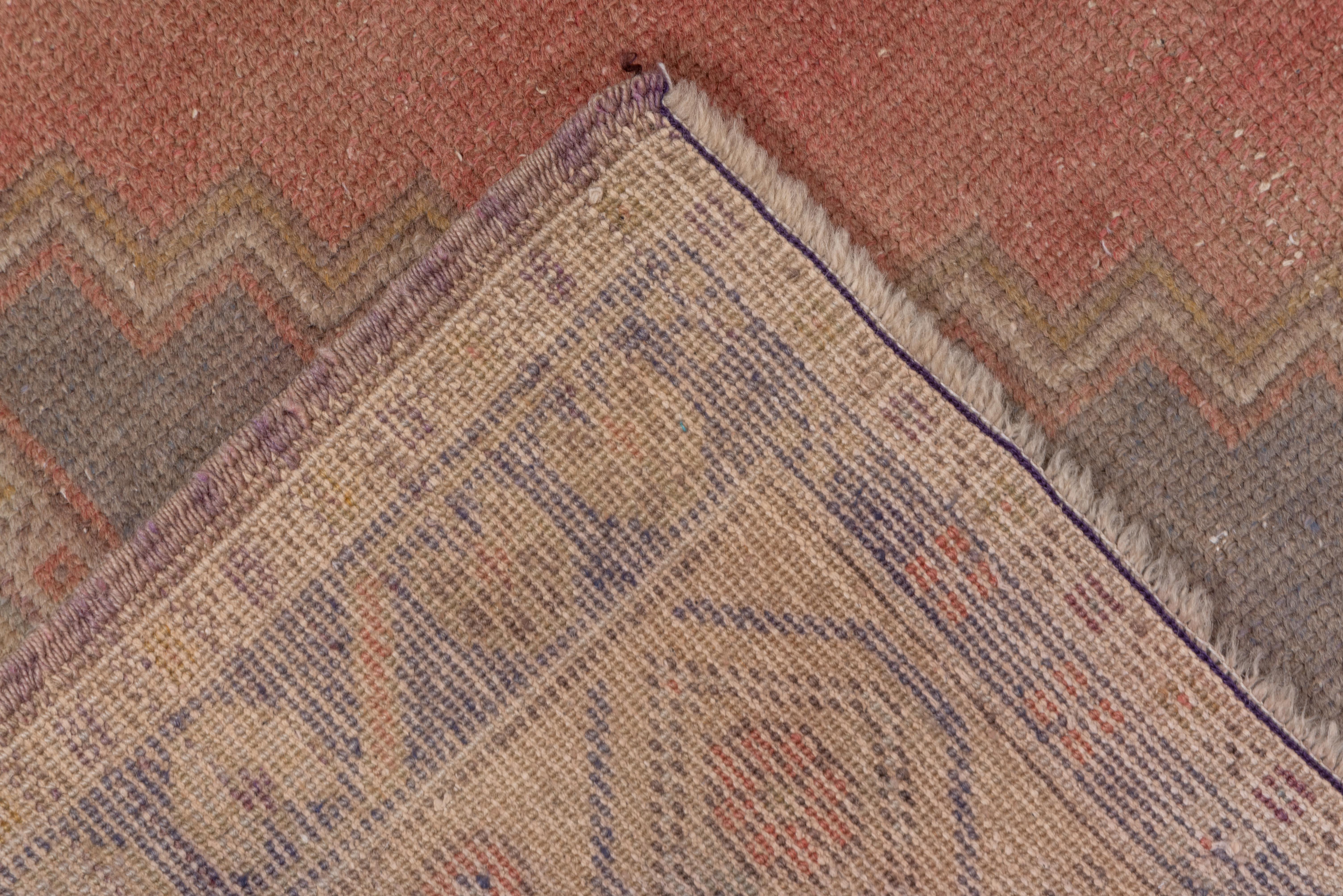 Hand-Knotted Turkish Oushak Rug in Washed Effect  For Sale