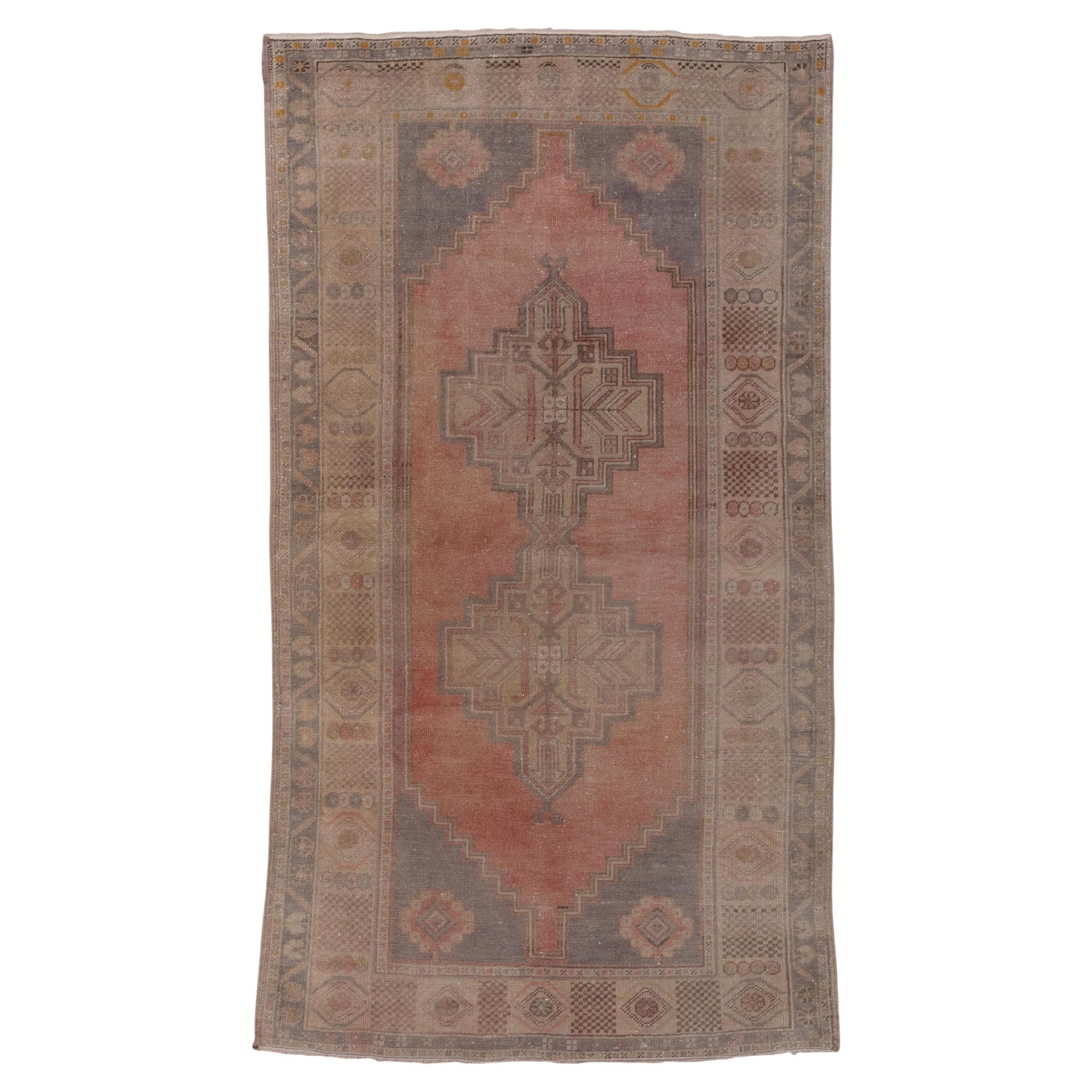 Turkish Oushak Rug in Washed Effect  For Sale