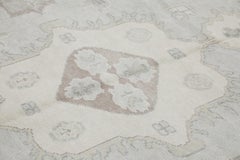 Turkish Oushak Rug Lavender, Blue, and Ivory Handwoven Wool Rug 2'11" x 10'4"