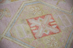 Turkish Oushak Rug Lavender Coral Gold Handwoven Wool Rug 3'1" x 10'6"