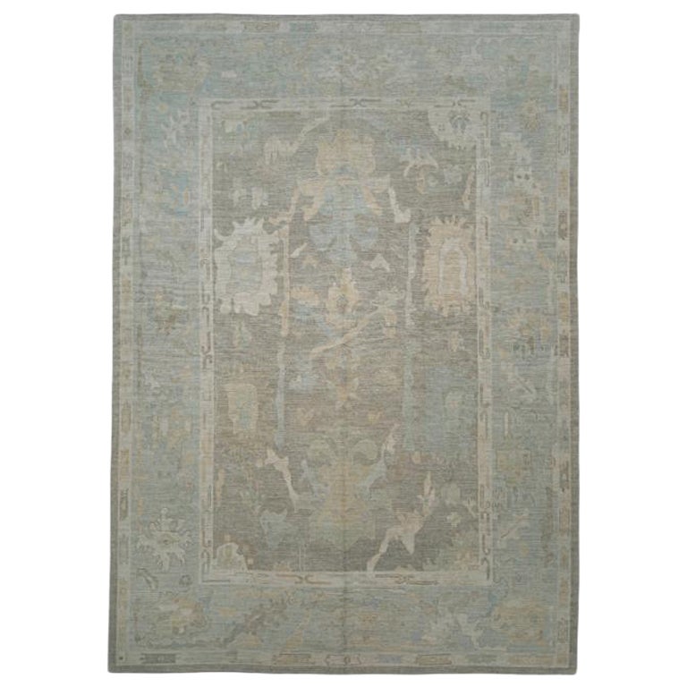 Tappeto Oushak turco orientale fatto a mano 10
x 14
1" #11594