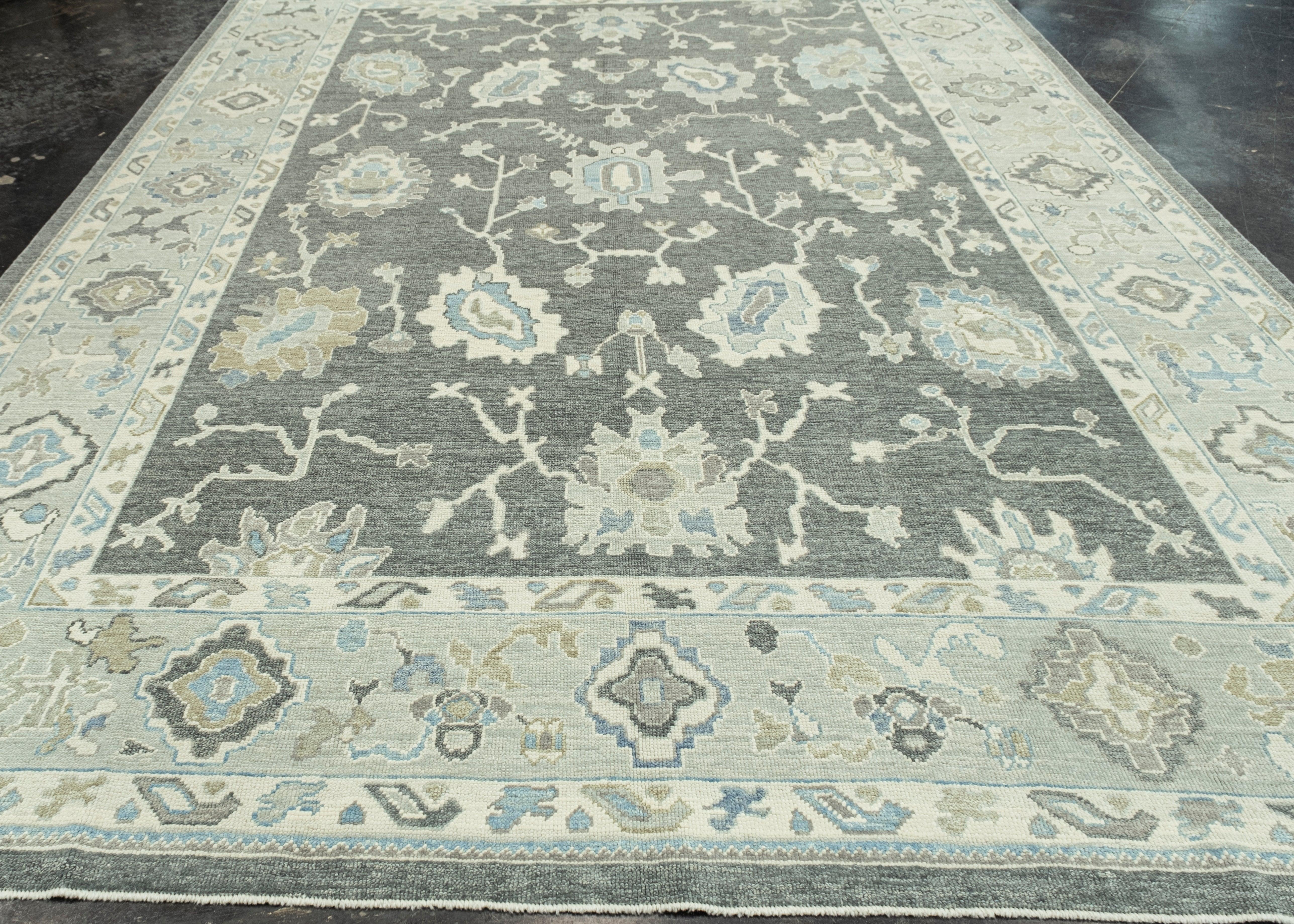 Contemporary Turkish Oushak Rug Oriental Handmade 10'1