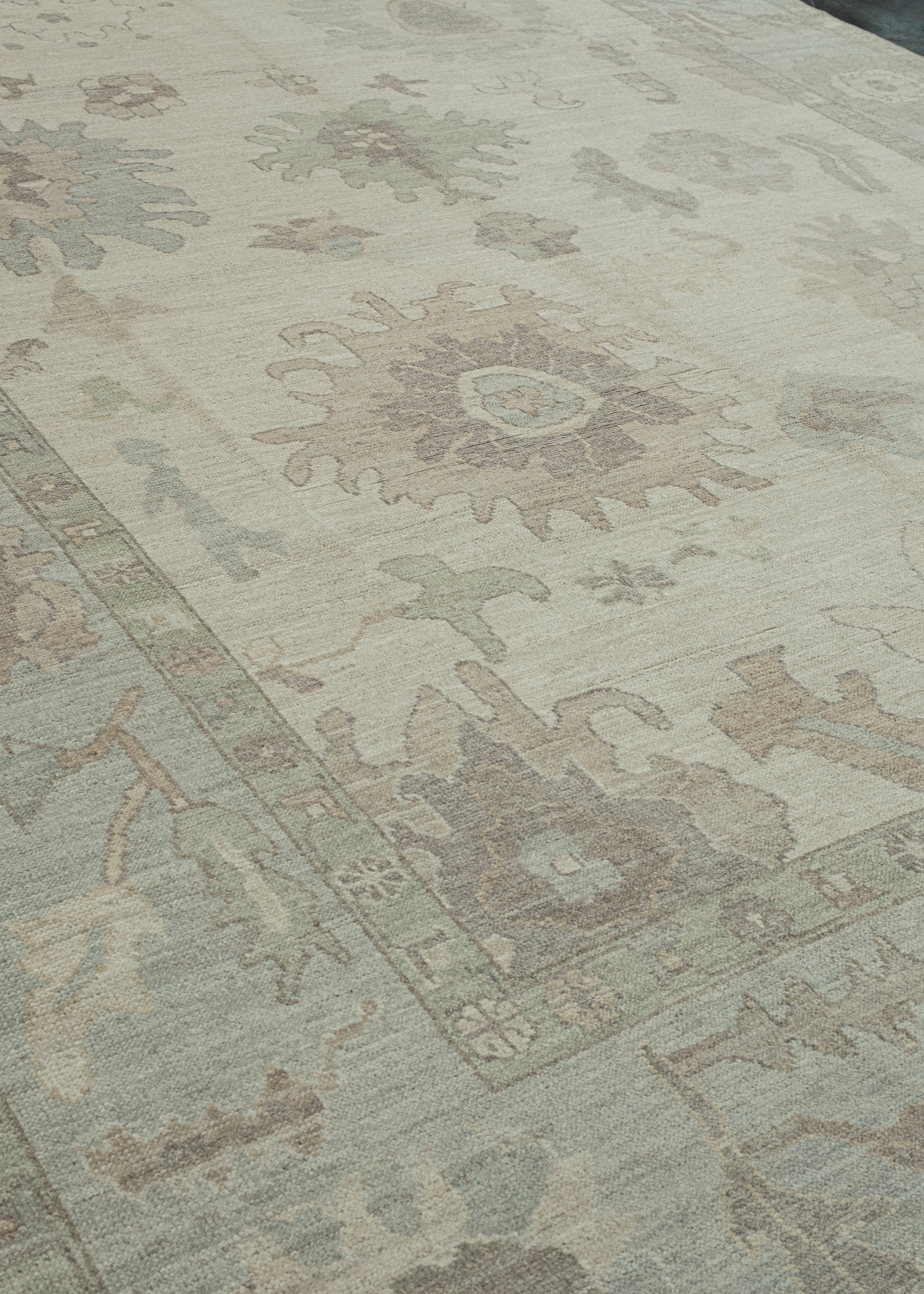 Turkish Oushak Rug Oriental Handmade 10'2