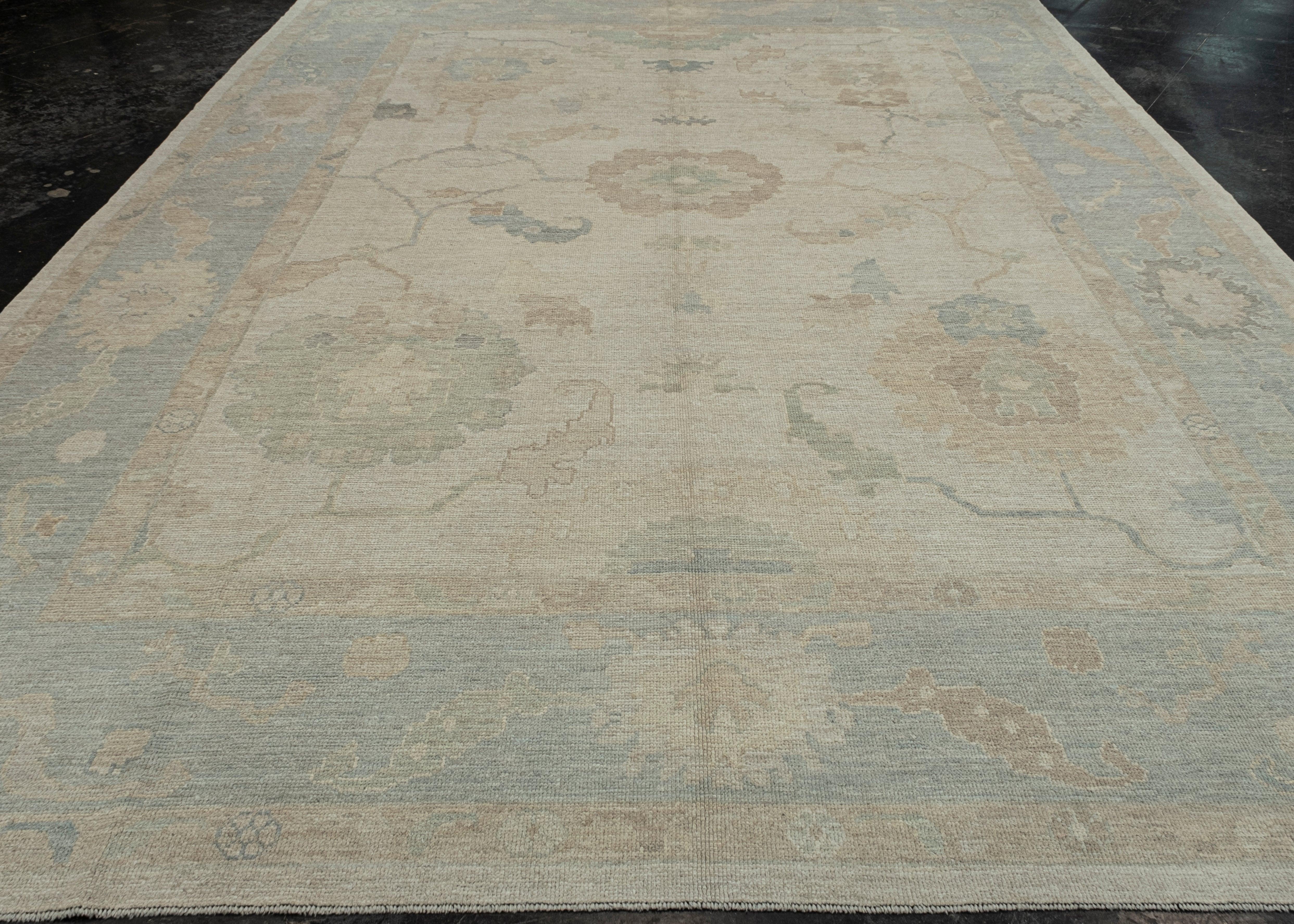 Turkish Oushak Rug Oriental Handmade 10'6