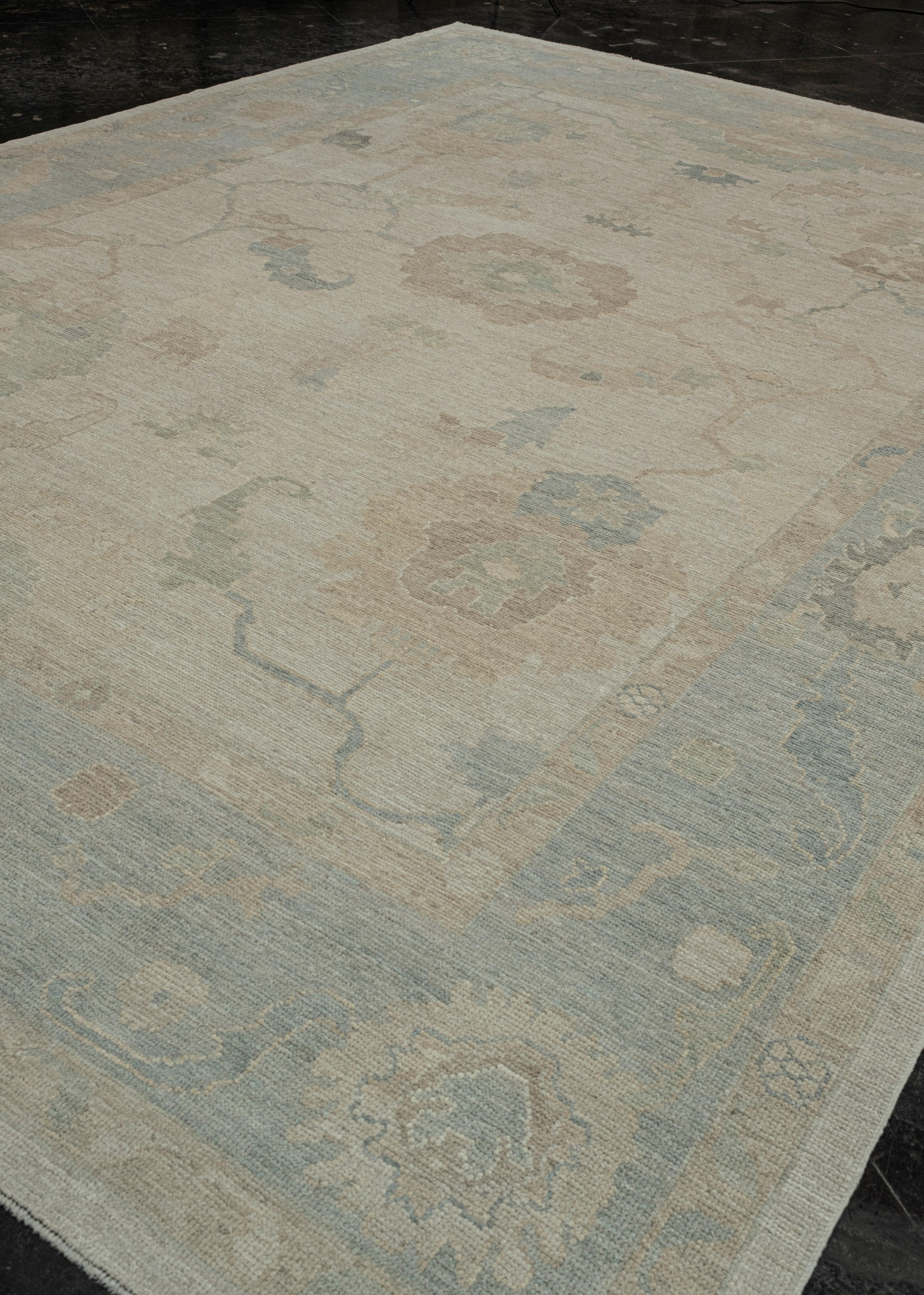 Hand-Knotted Turkish Oushak Rug Oriental Handmade 10'6