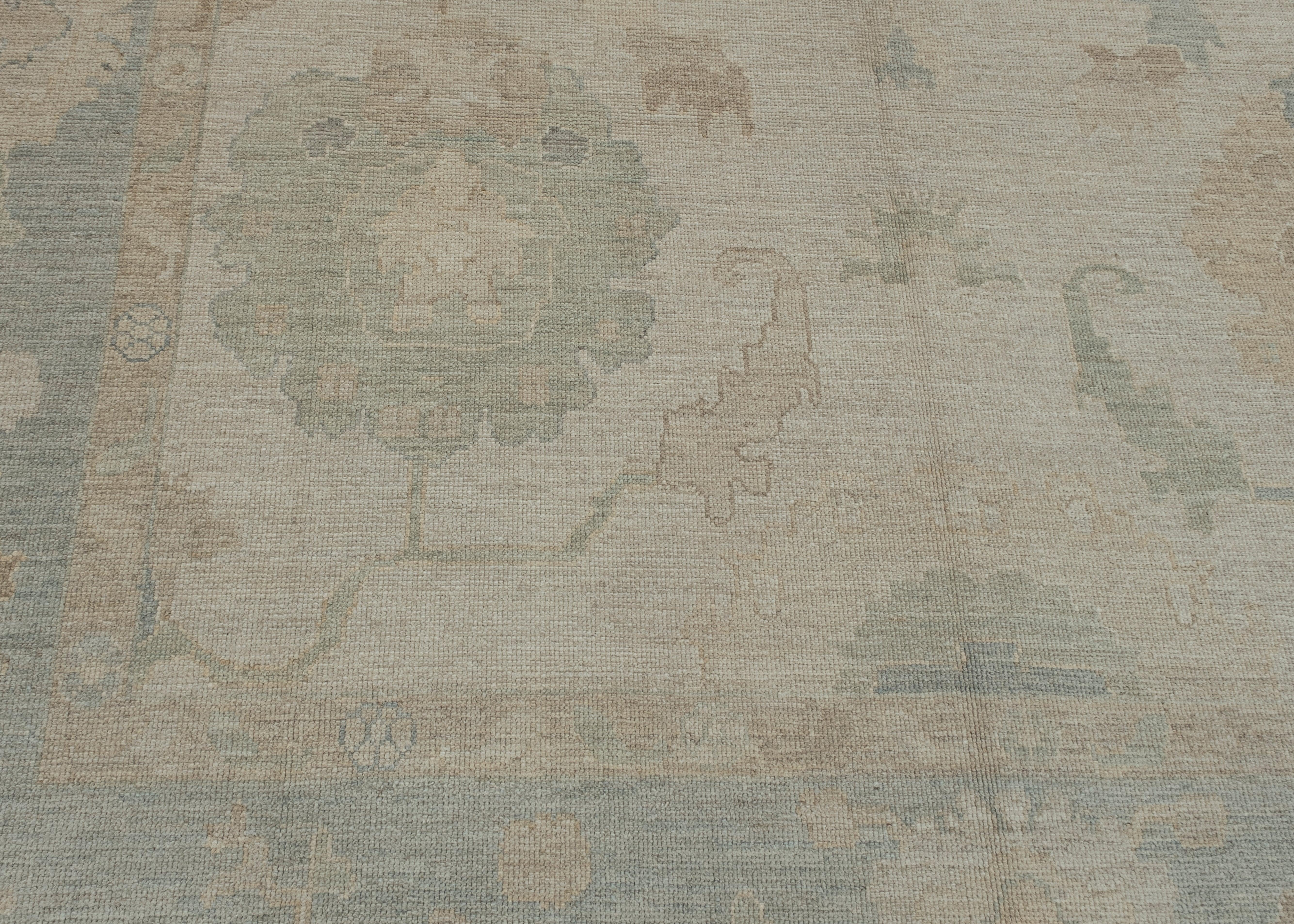 Contemporary Turkish Oushak Rug Oriental Handmade 10'6