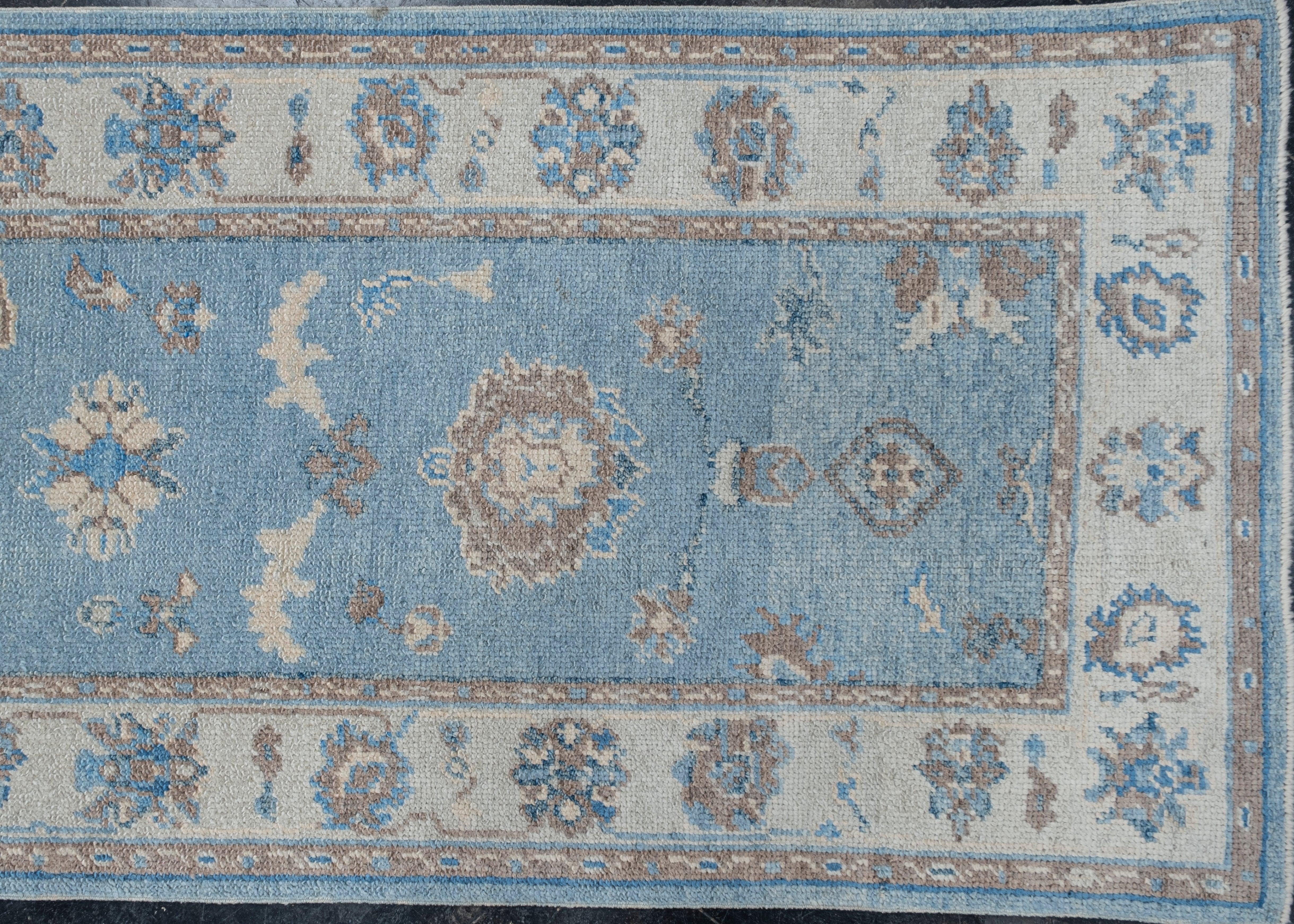 Turkish Oushak Rug Oriental Handmade 2'10
