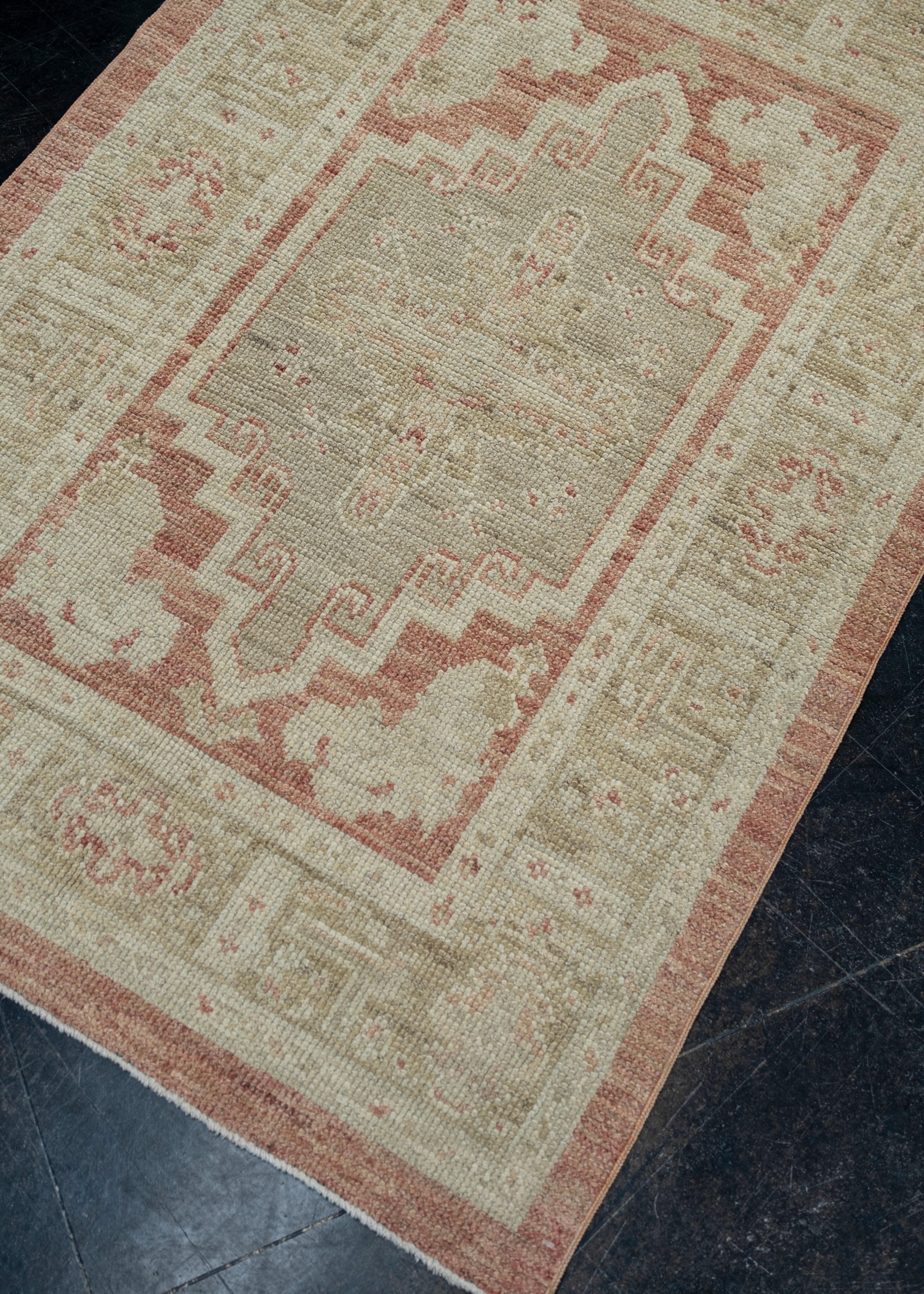 Contemporary Turkish Oushak Rug Oriental Handmade 2'10