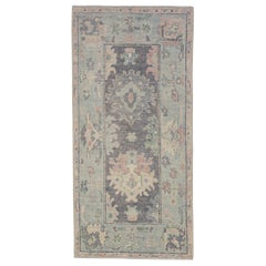 Tappeto Oushak turco orientale fatto a mano 2'10" x 5'11" #12128