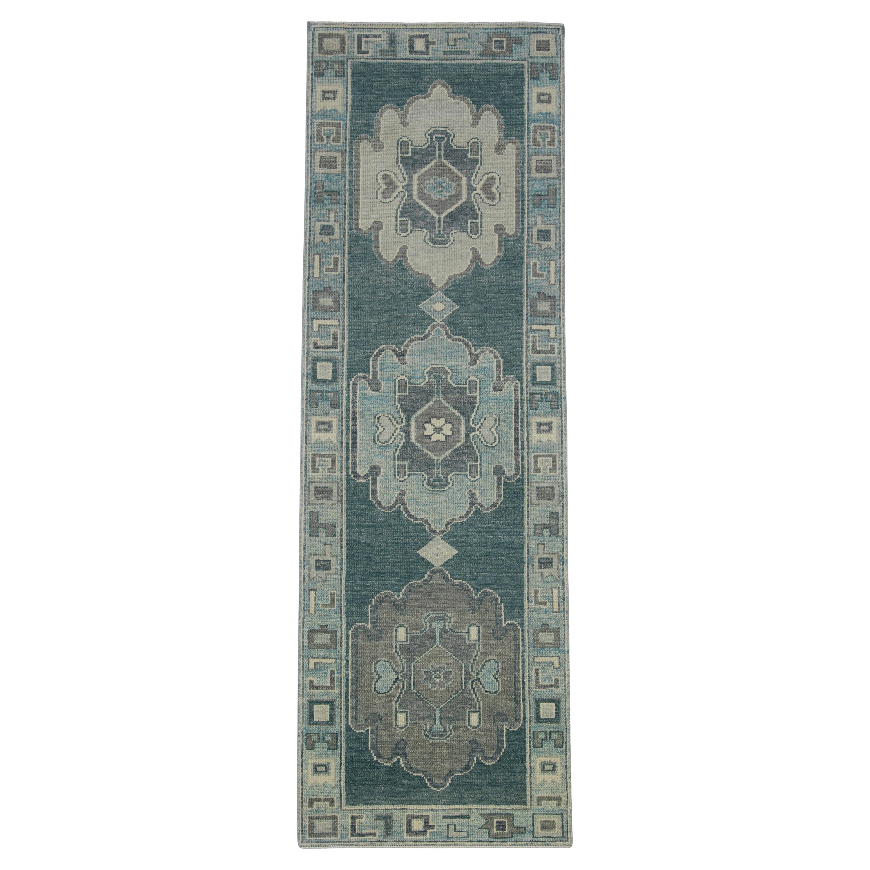 Türkischer Oushak-Teppich Orientalisch Handgefertigt 2'10" x 8'9" #12110