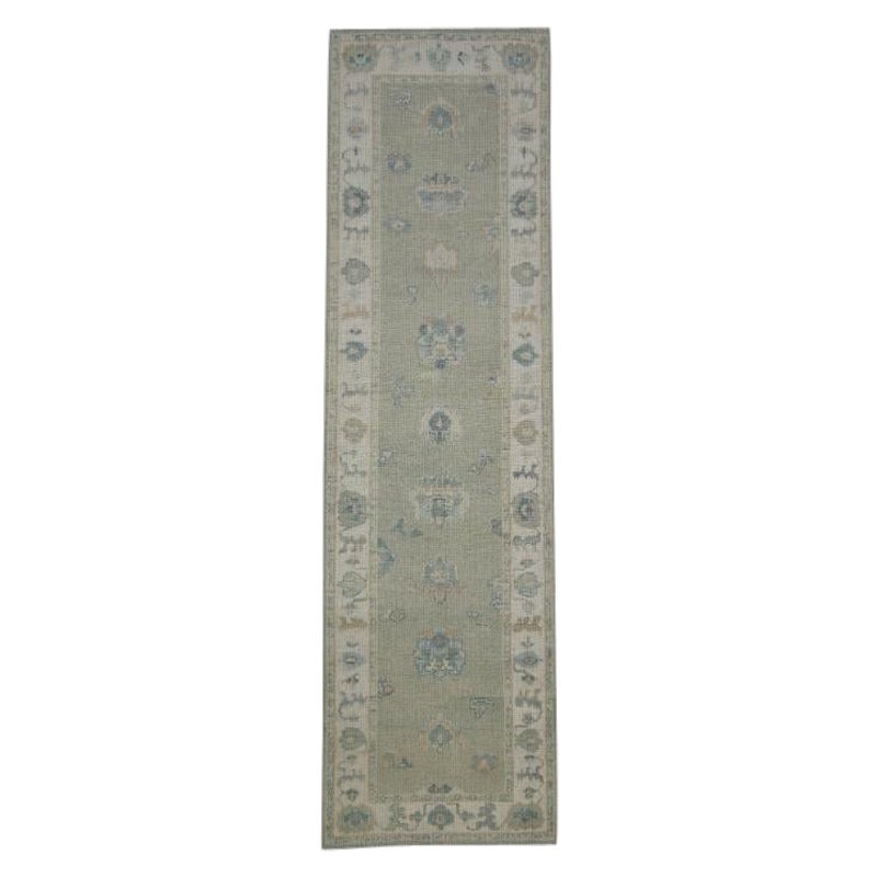 Tappeto turco Oushak Oriental Handmade 2'11" x 10'5" #11891 in vendita