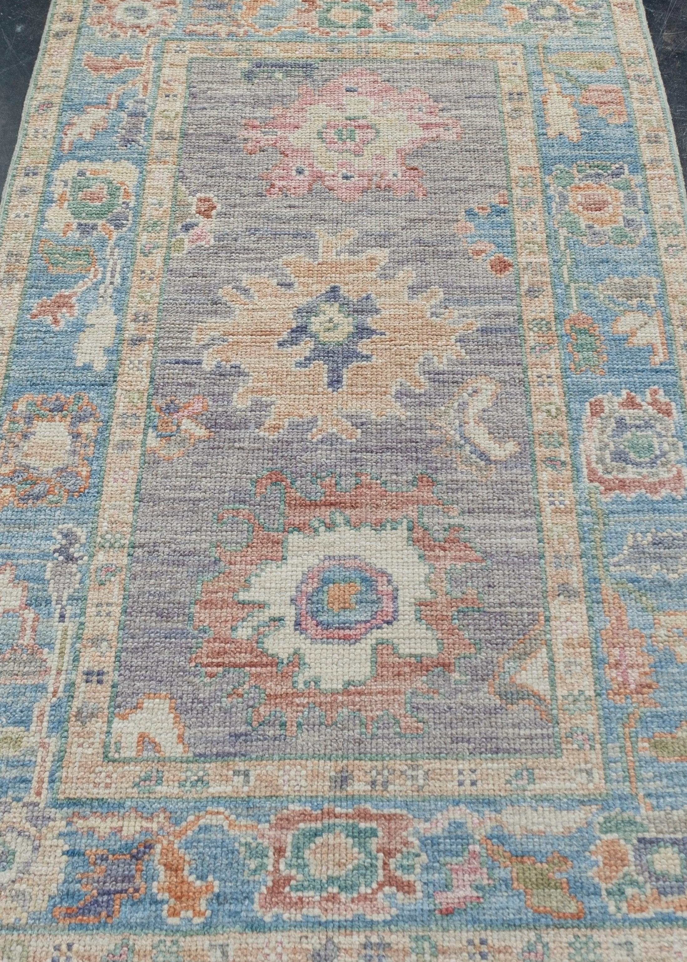 Tapis turc Oushak oriental fait à la main 2'11