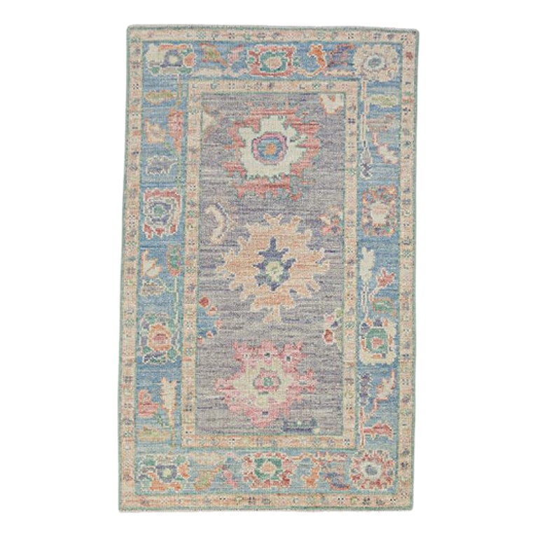 Türkischer Oushak-Teppich Orientalisch Handgefertigt 2'11" x 4'9" #2293