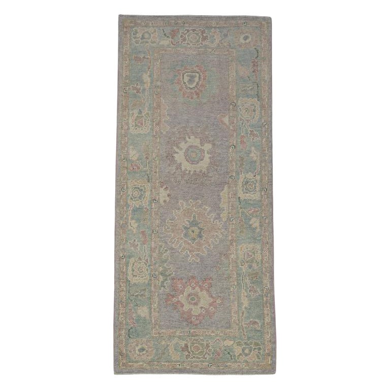 Türkischer Oushak-Teppich Orientalisch Handgefertigt 2'11" x 6'8" #12022 im Angebot