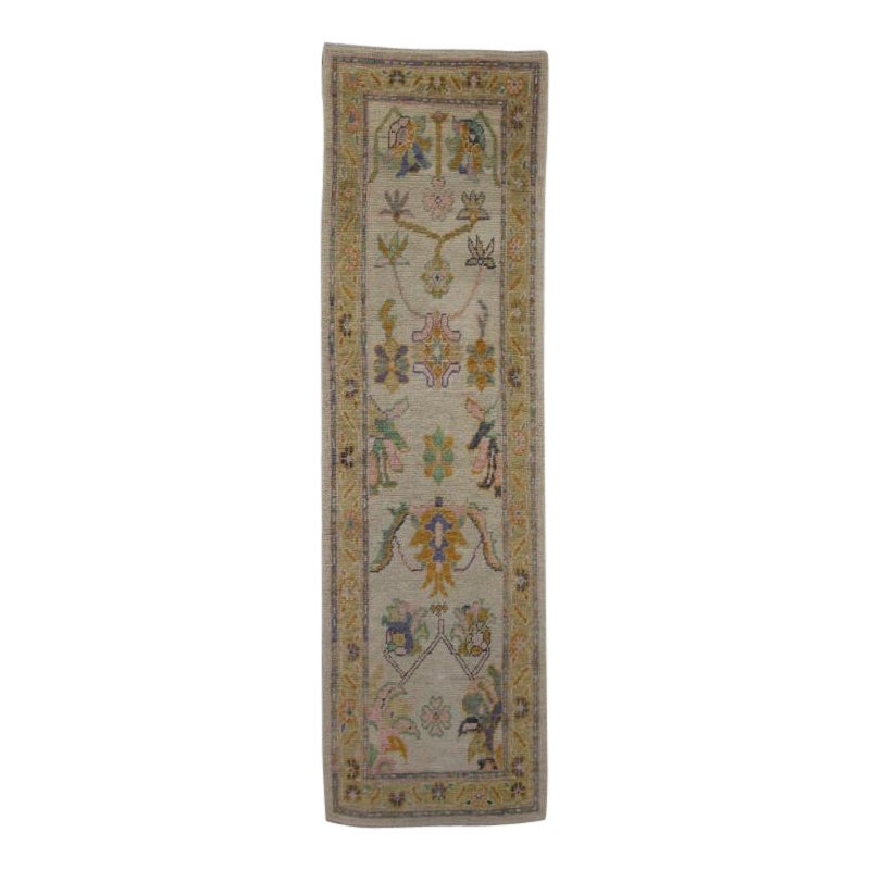 Türkischer Oushak-Teppich Orientalisch Handgefertigt 2'11" x 9'11" #4564