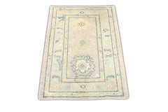 Tapis turc Oushak oriental fait à la main 2'4" x 3'3" n°7390