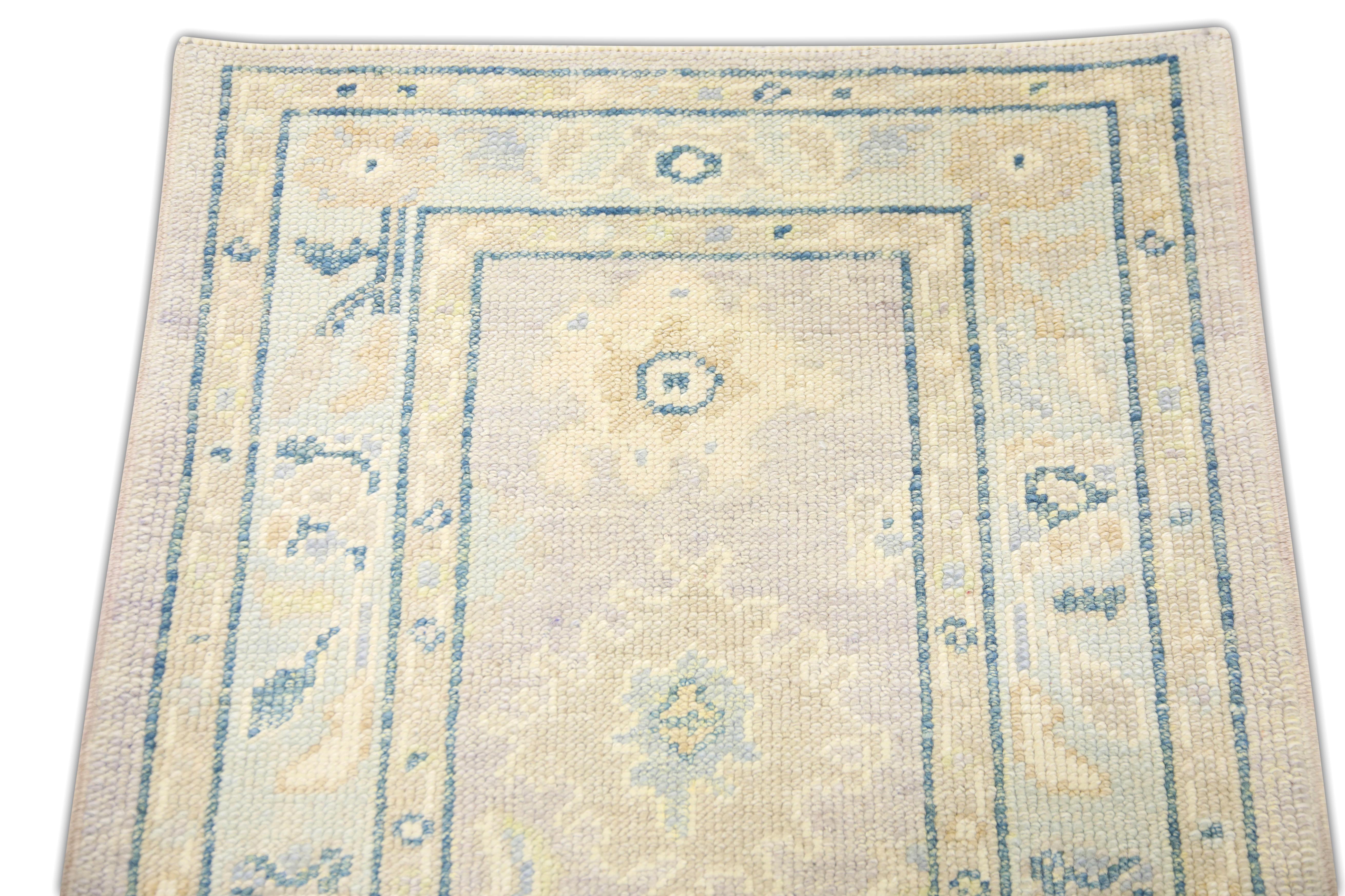 Alfombra Turca Oushak Oriental Hecha a Mano 2'4