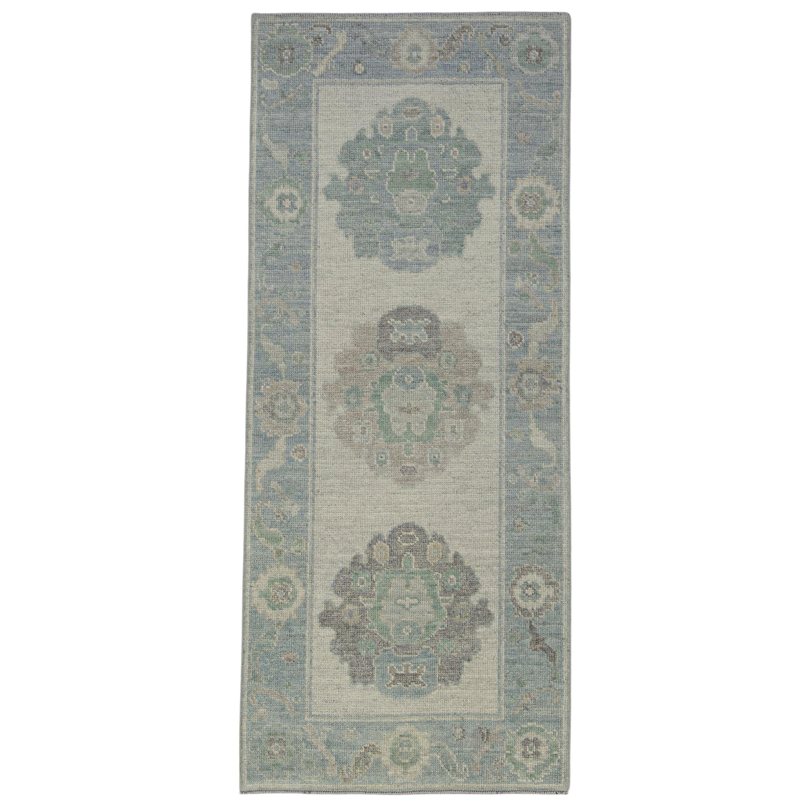 Türkischer Oushak-Teppich Orientalisch Handgefertigt 2'6" x 6'1" #11635