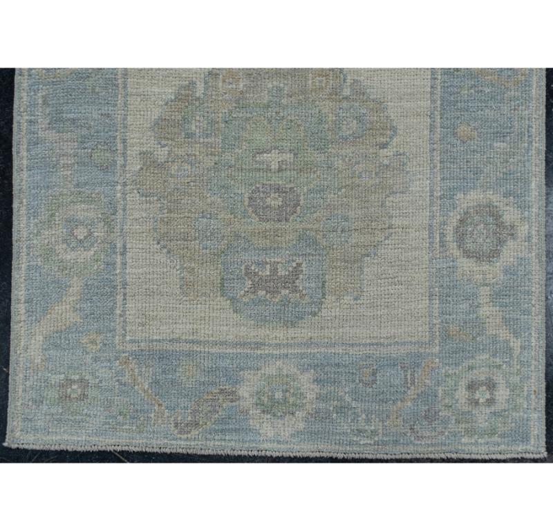 Alfombra Turca Oushak Oriental Hecha a Mano 2'7