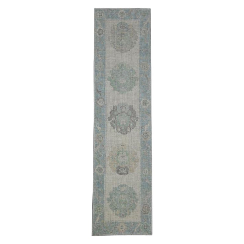 Tapis turc Oushak oriental fait à la main 2'7" x 9'11" #1 1600