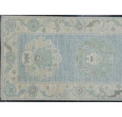 Turkish Oushak Rug Oriental Handmade 2'9" x 10'2" #11617
