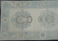 Turkish Oushak Rug Oriental Handmade 2'9" x 12' #11543