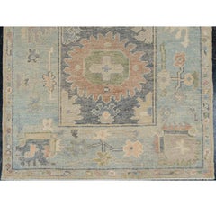 Turkish Oushak Rug Oriental Handmade 2'9" x 8'10" #12042