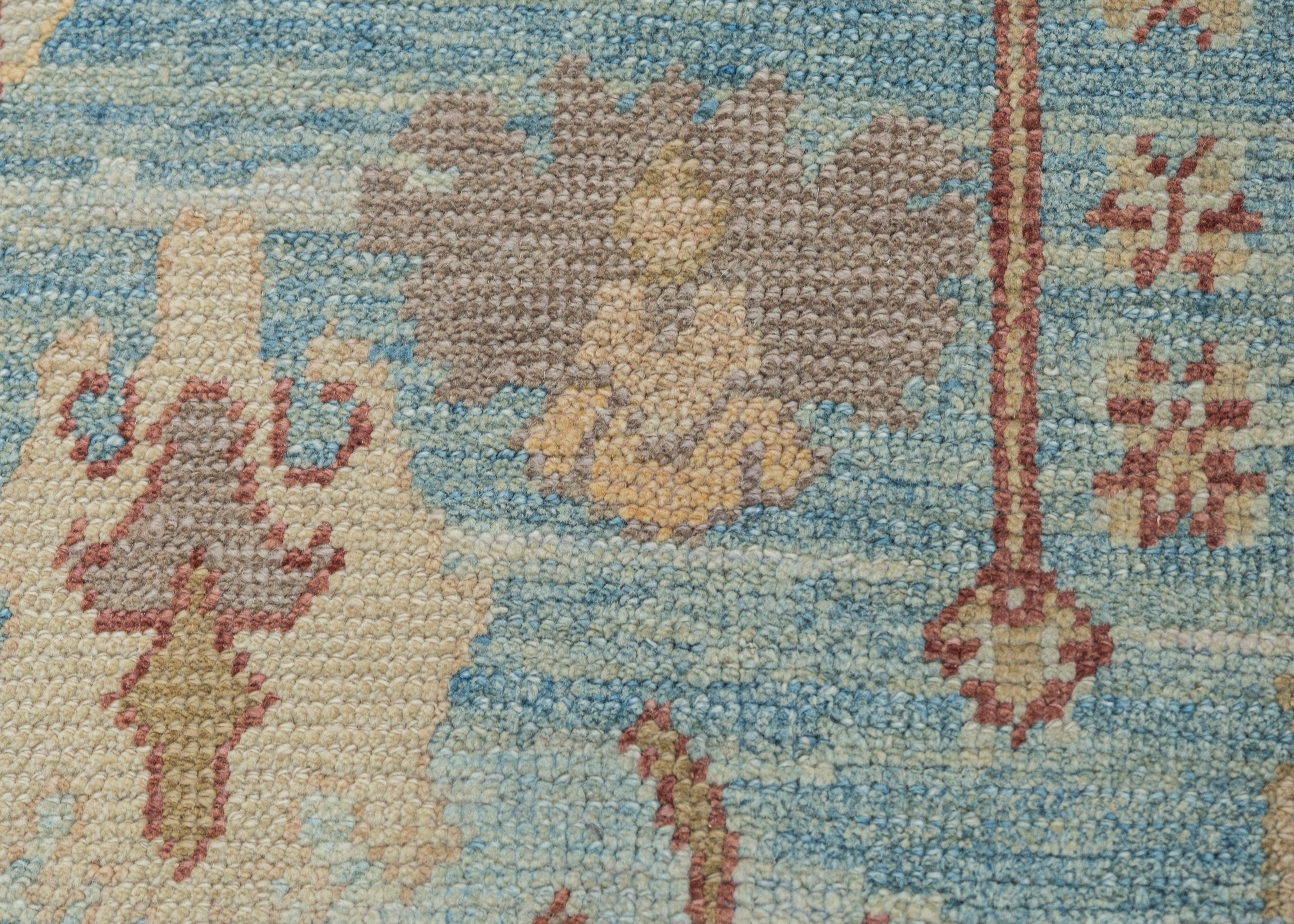 Türkischer Oushak-Teppich Oriental Handmade 3' x 11'11