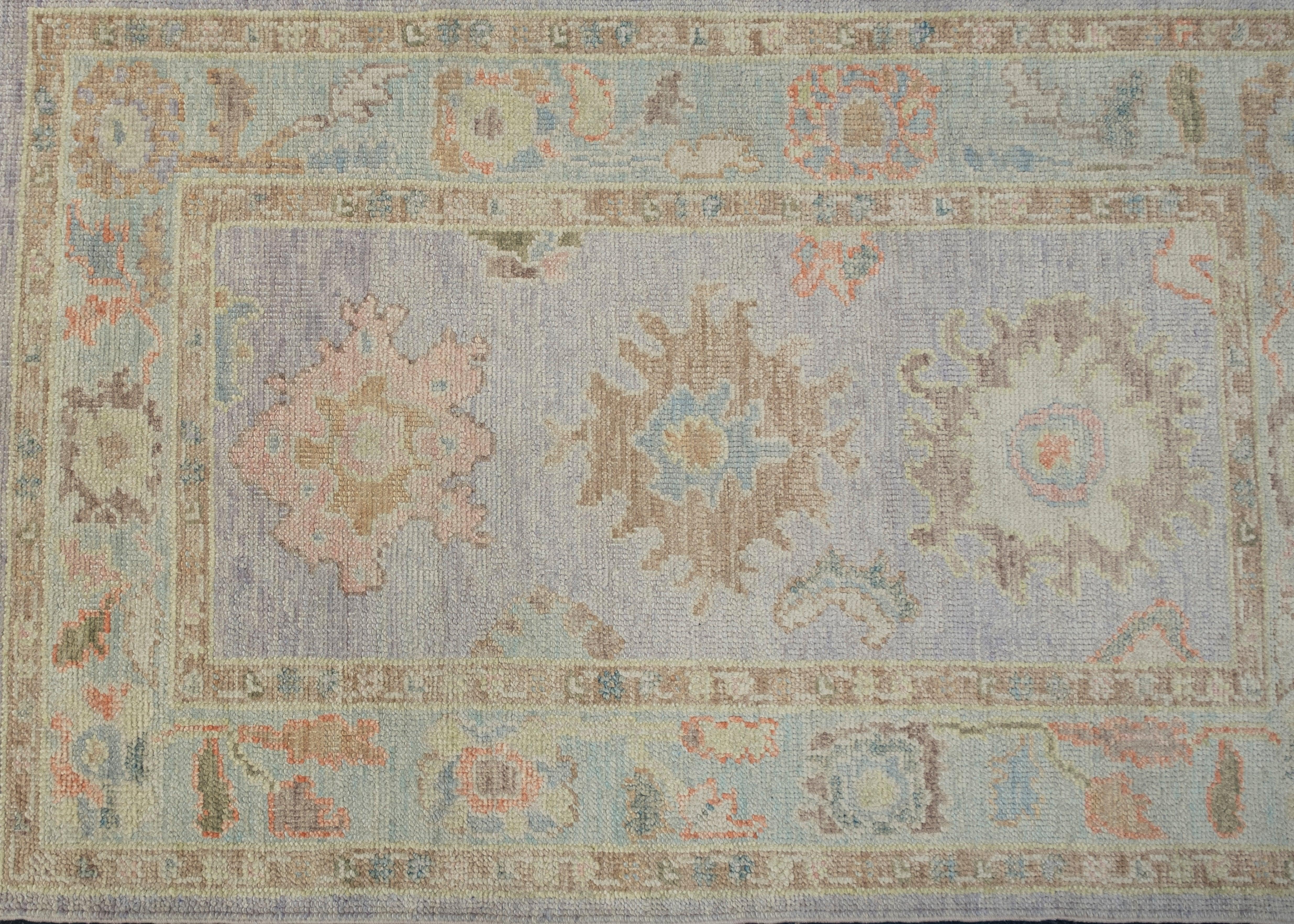 Annodato a mano Tappeto Oushak turco orientale fatto a mano 3' x 4'8