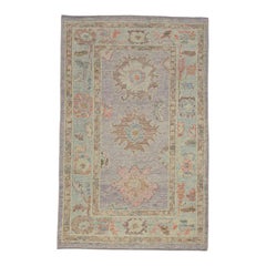 Tappeto Oushak turco orientale fatto a mano 3' x 4'8" #2312