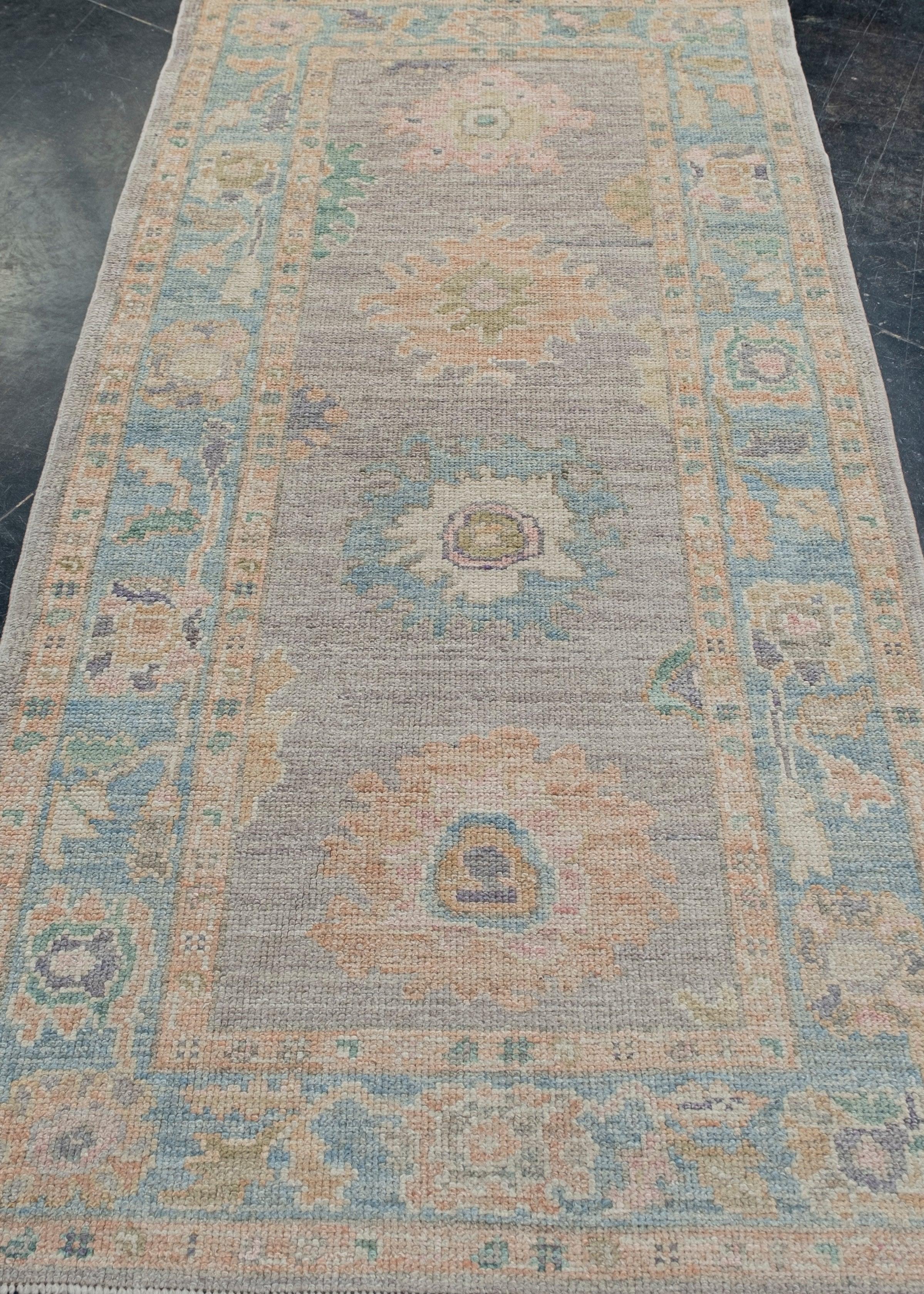 Contemporary Turkish Oushak Rug Oriental Handmade 3' x 6'4