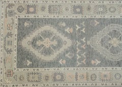 Turkish Oushak Rug Oriental Handmade 3' x 7'8" #12096