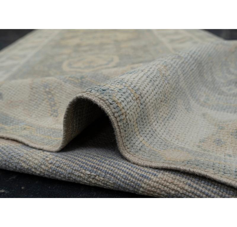 Türkischer Oushak-Teppich Orientalisch Handgefertigt 3' x 8'3