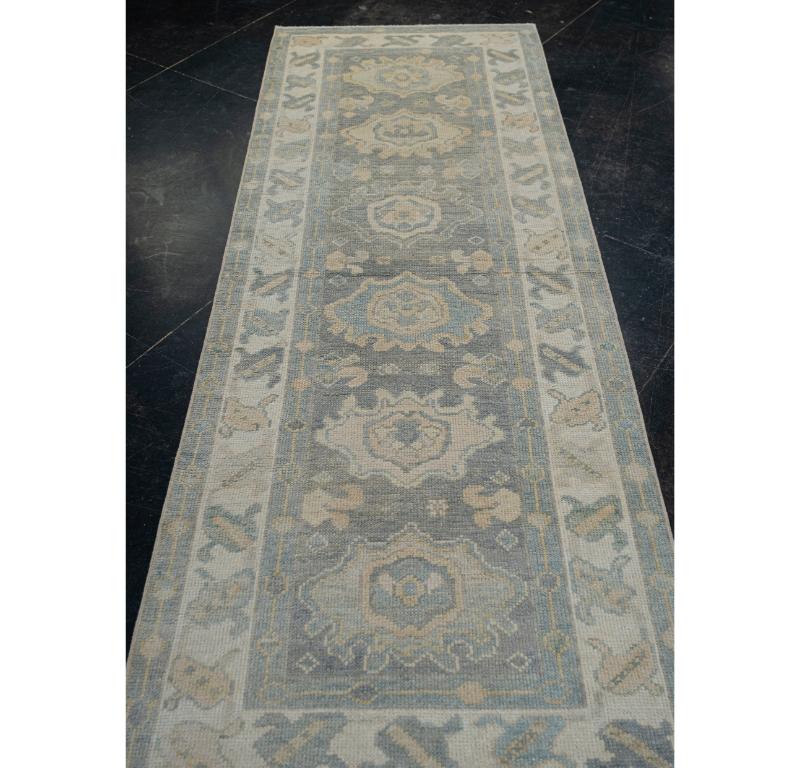 Türkischer Oushak-Teppich Orientalisch Handgefertigt 3' x 8'3