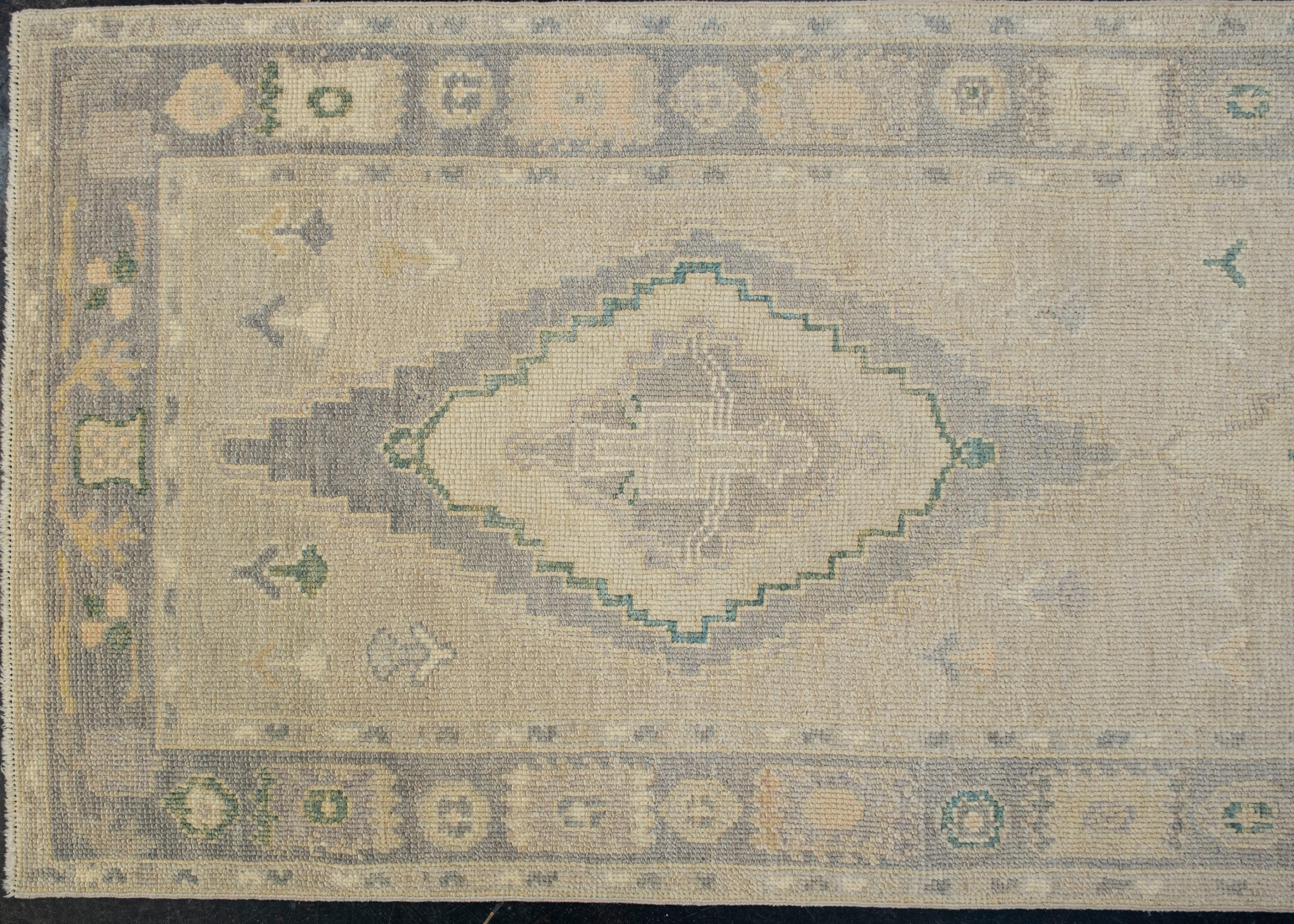 Türkischer Oushak-Teppich Oriental Handmade 3' x 9'4