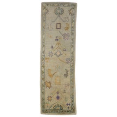 Türkischer Oushak-Teppich Orientalisch Handgefertigt 3' x 9'6" #4562