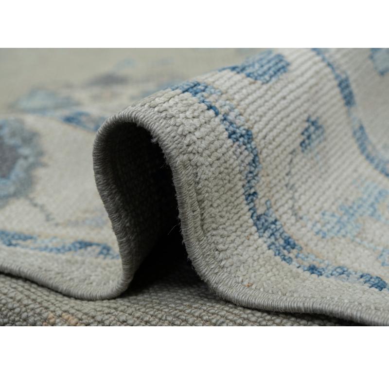 Türkischer Oushak-Teppich Orientalisch Handgefertigt 3' x 9'9