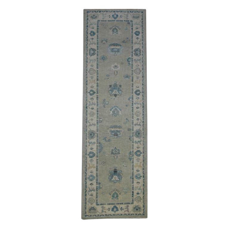 Türkischer Oushak-Teppich Orientalisch Handgefertigt 3' x 9'9" #11826