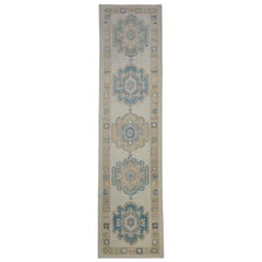 Türkischer Oushak-Teppich Orientalisch Handgefertigt 3'1" x 12'3" #7625