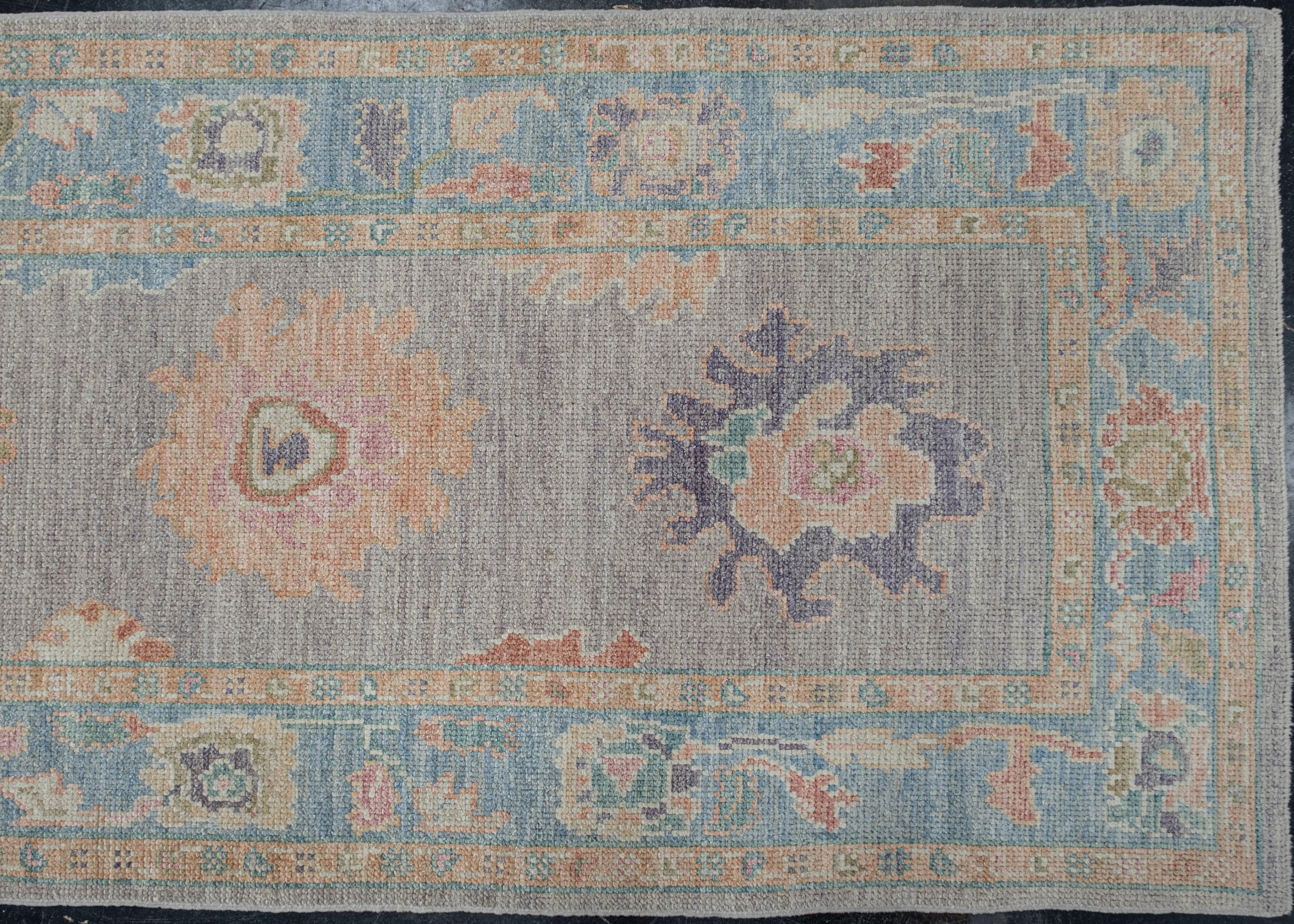 Turkish Oushak Rug Oriental Handmade 3'1
