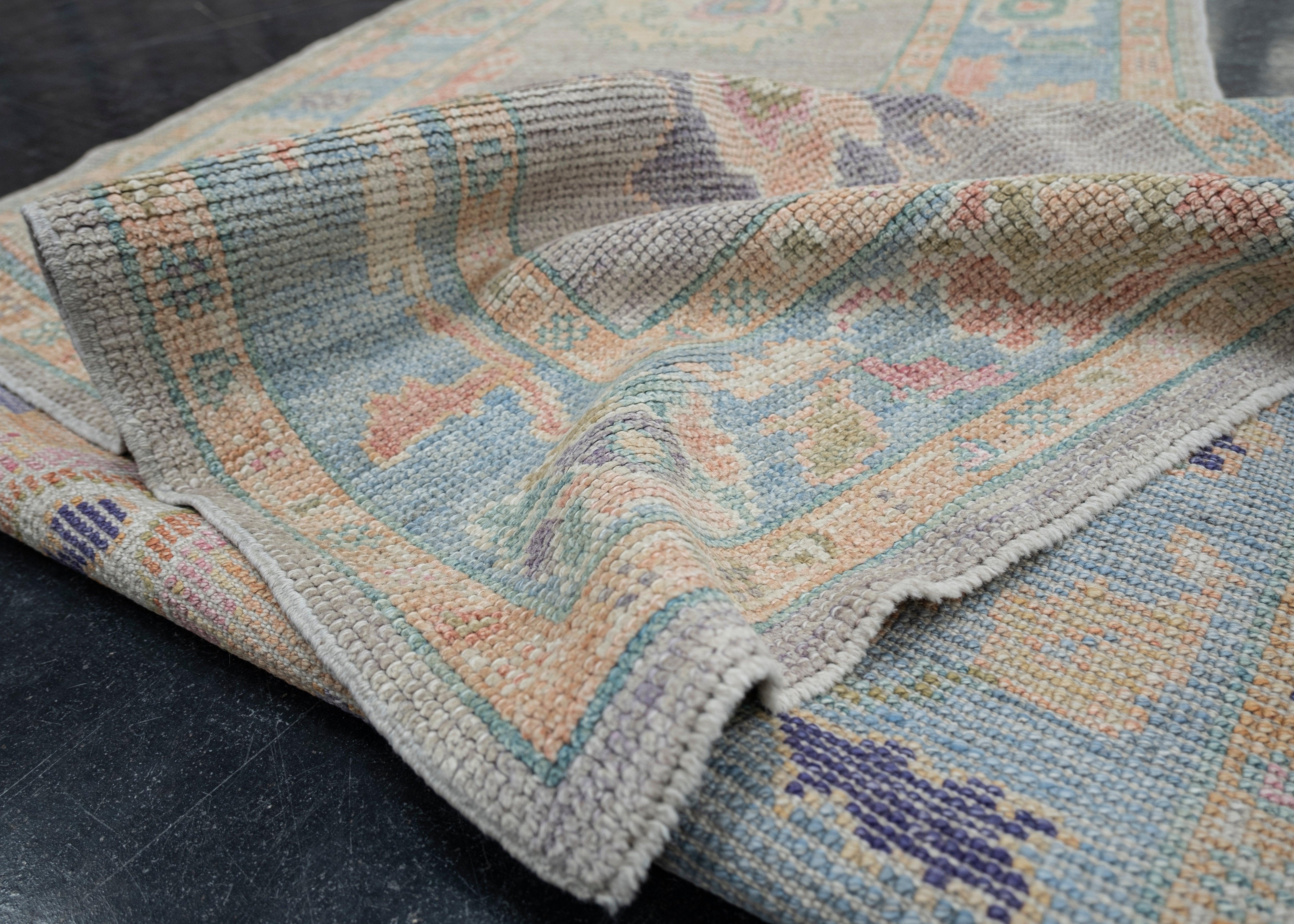 Contemporary Turkish Oushak Rug Oriental Handmade 3'1