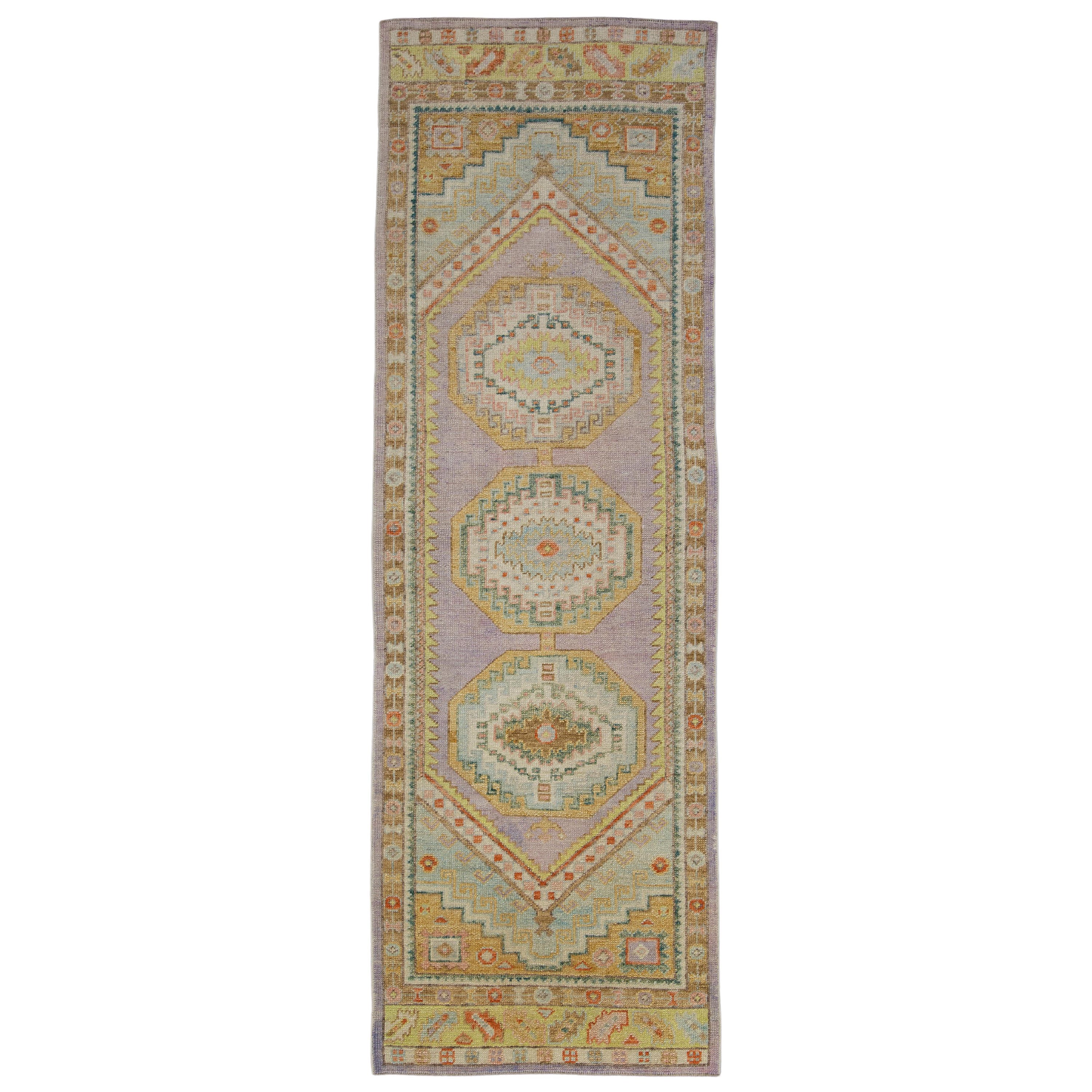 Alfombra Turca Oushak Oriental Hecha a Mano 3'1" x 9'4" #974